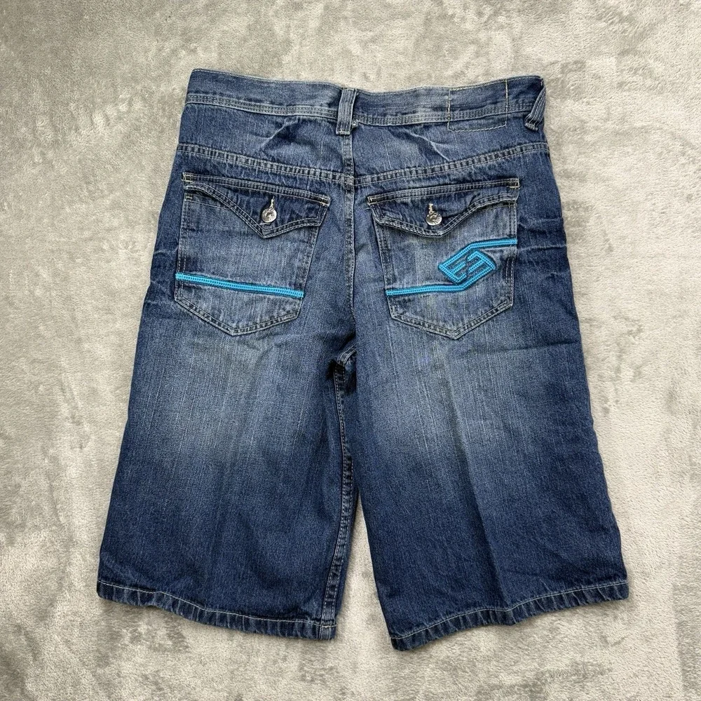 Vintage Enyce Denim Shorts Baggy Loose Fit Men 34 y2k Distressed Hip Hop